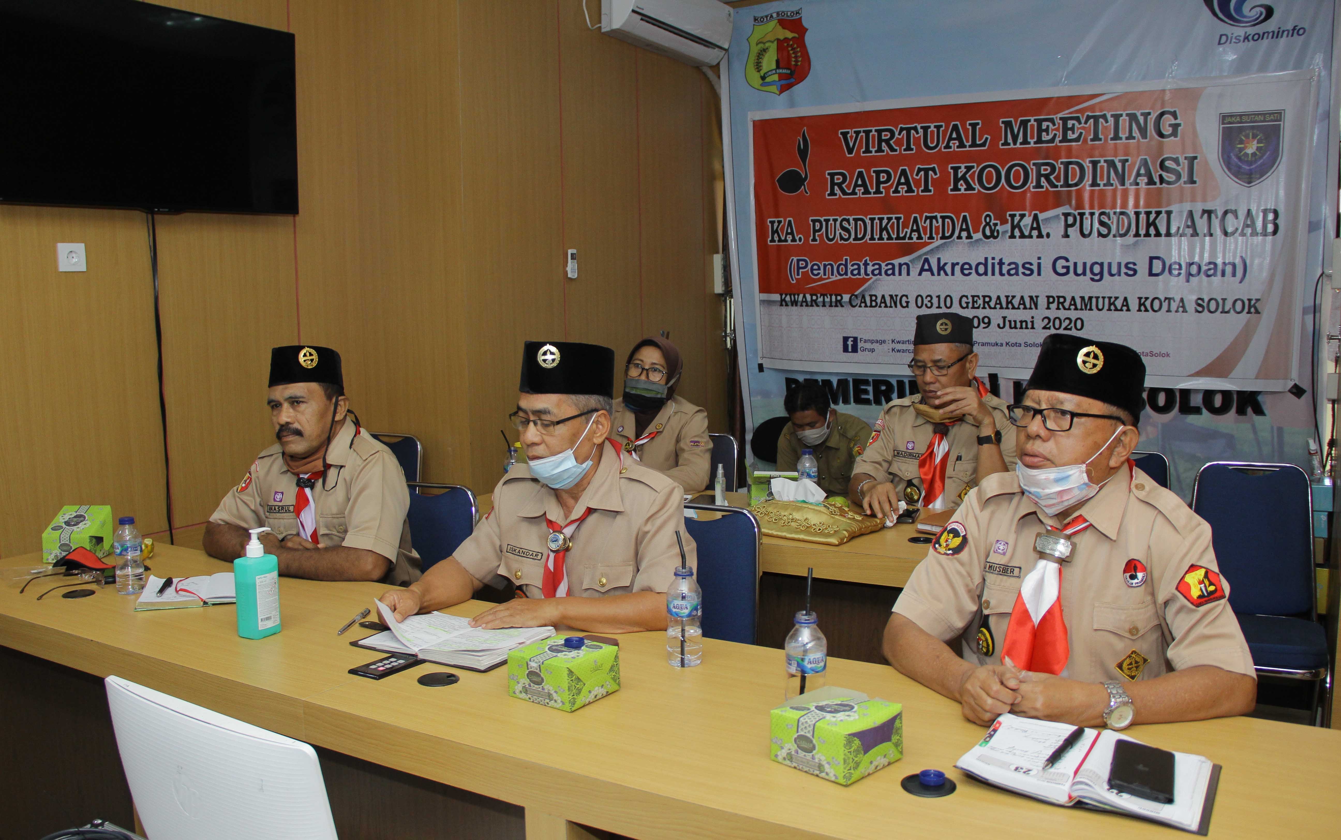 Pusdiklatcab Kota Solok ikuti Video Comference dengan Korps Pelatih Se-Indonesia